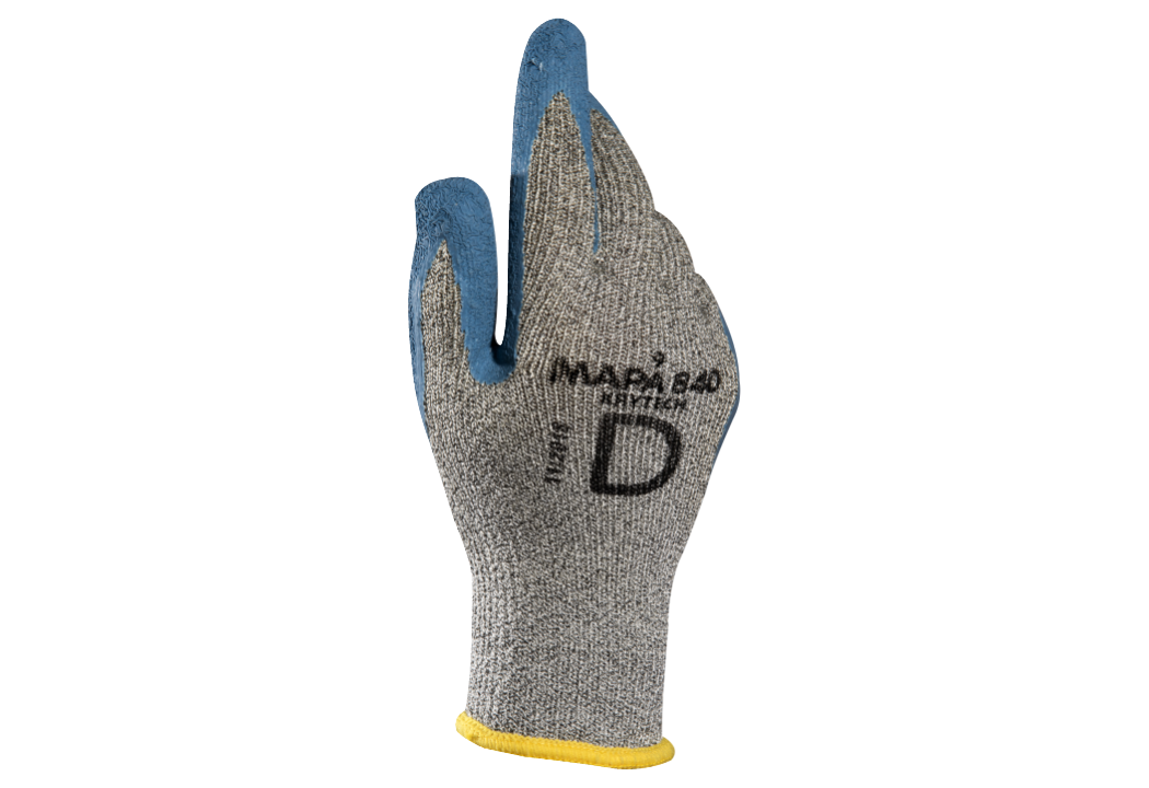 Mapa Spontex KRYTECH 840 Blue Cut Resistant, Heat Resistant Work Gloves, Size 8, Medium, Latex Lining, Latex Coating