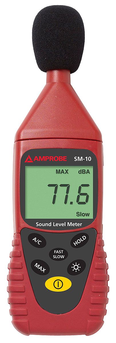 Amprobe SM 10 Sound Level Meter, 35dB to 130dB, 8kHz max