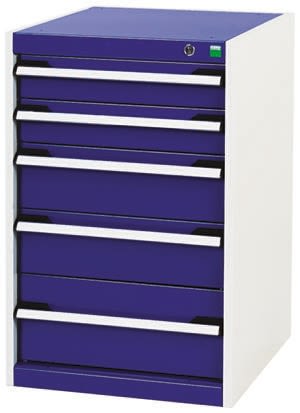 Drawer Storage Unit, 800mm x 525mm x 650mm, Blue, Grey
