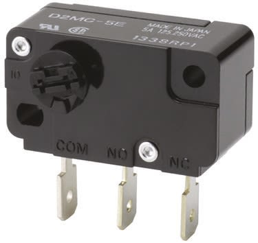 D2MC-01E | Omron Rotary Micro Switch, Tab Terminal, 500 mA @ 30 V dc ...