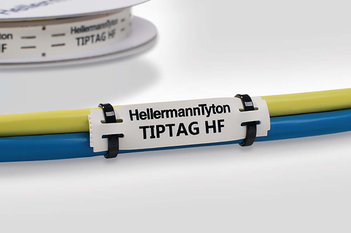 HellermannTyton TIPTAG White Cable Labels, 100mm Width, 15mm Height, 120 Qty