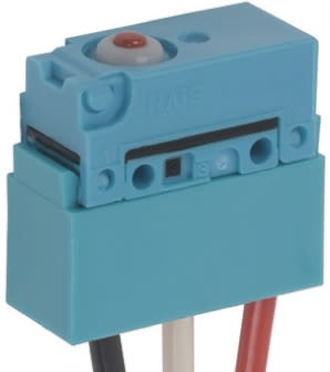 Panasonic Pin Plunger Micro Switch, Pre-wired Terminal, 100 mA @ 30 V dc, SP-CO, IP67