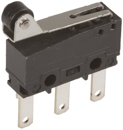 Panasonic Roller Lever Micro Switch, Tab Terminal, 100 mA @ 30 V dc, SP-CO