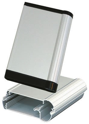ROLEC mobilCASE Series Black, Silver Aluminium Handheld Enclosure, Integral Battery Compartment, Display Window, IP65,