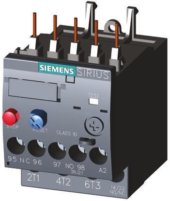 Siemens 3RU 4 A Überlastrelais 3P, 1,5 kW, SIRIUS Innovation, / 2,8 → 4 A, 1 Schließer, 1 Öffner, L. 87mm, B.