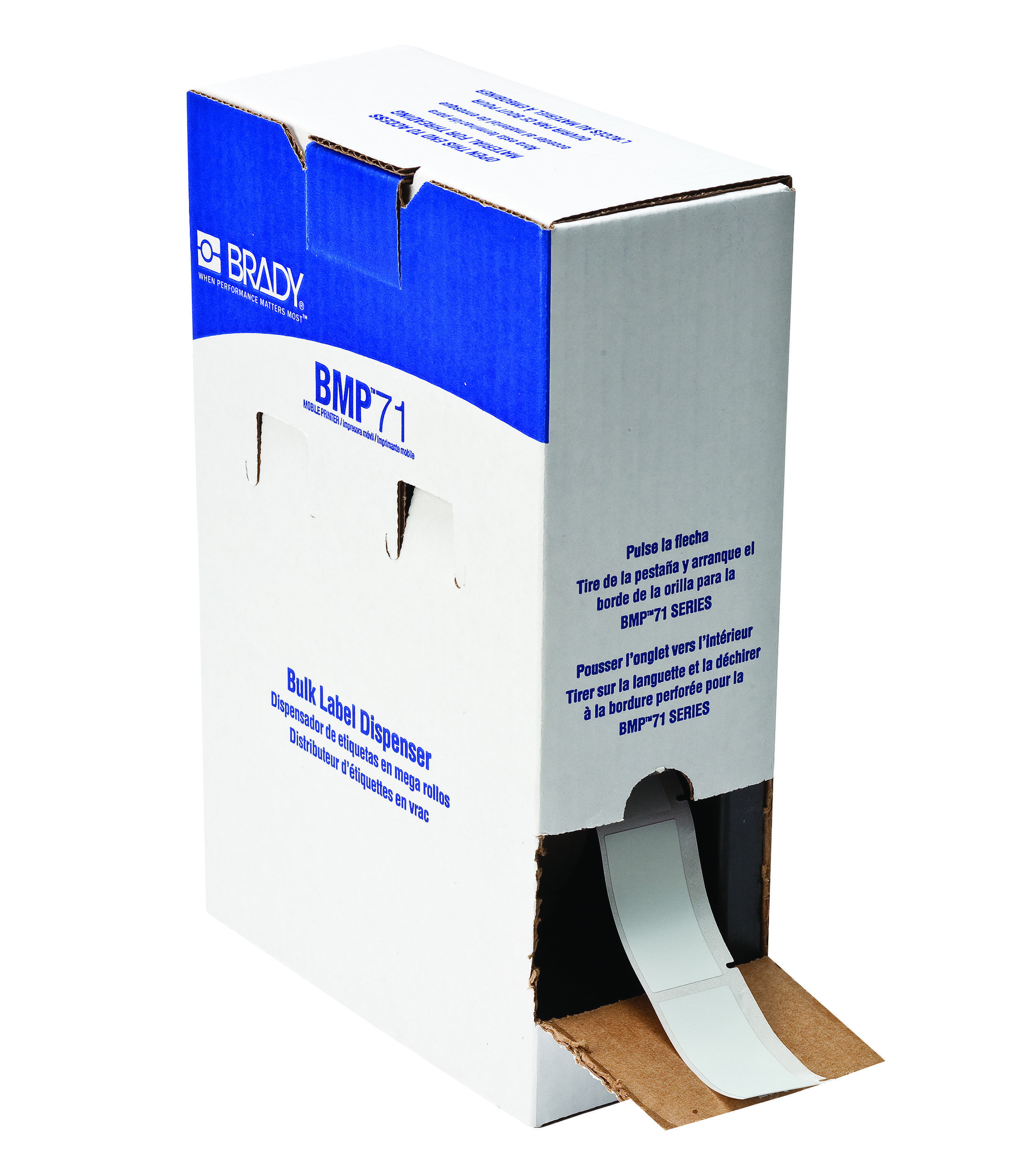 Brady B-427 Self-laminating Vinyl Transparent/White Cable Labels, 25.4mm Width, 63.5mm Height