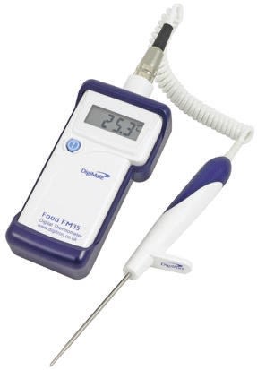 Digitron FM35 Wired Digital Thermometer for Food Industry Use, 1 Input(s), +110°C Max, ±1 °C Accuracy - UKAS Calibration