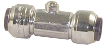 Pegler Yorkshire Brass Pipe Fitting, Straight Push Fit Service Valve, Female to Female 15mm