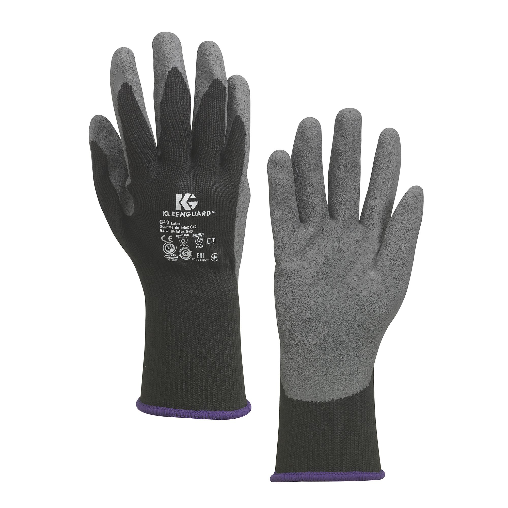Kimberly Clark Jackson Safety Black Polycotton Heat Resistant Work Gloves, Size 9, Large, Latex Coating