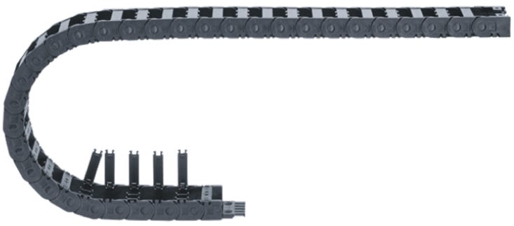 Igus 1400, e-chain Black Cable Chain - Flexible Slot, W63.5 mm x D28mm, L1m, 38 mm Min. Bend Radius, Igumid G