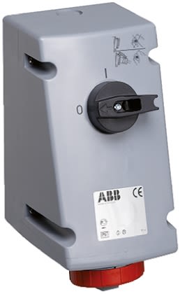 ABB Switchable IP67 Industrial Interlock Socket 3P+E, Earthing Position 6h, 32A, 415 V