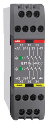 ABB E1T Series Output Module, 0 Inputs, 4 Outputs, 24 V dc, 4NO