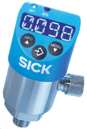 Sick Pressure Sensor, 0bar Min, 100bar Max, Analogue + PNP-NO/NC Programmable Output, Relative Reading