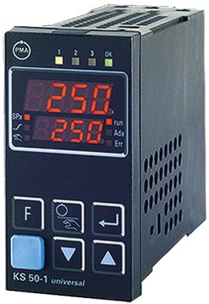 PMA KS50 PID Temperaturregler, 2 x Relais Ausgang, 90 → 250 Vac, 96 x 48mm