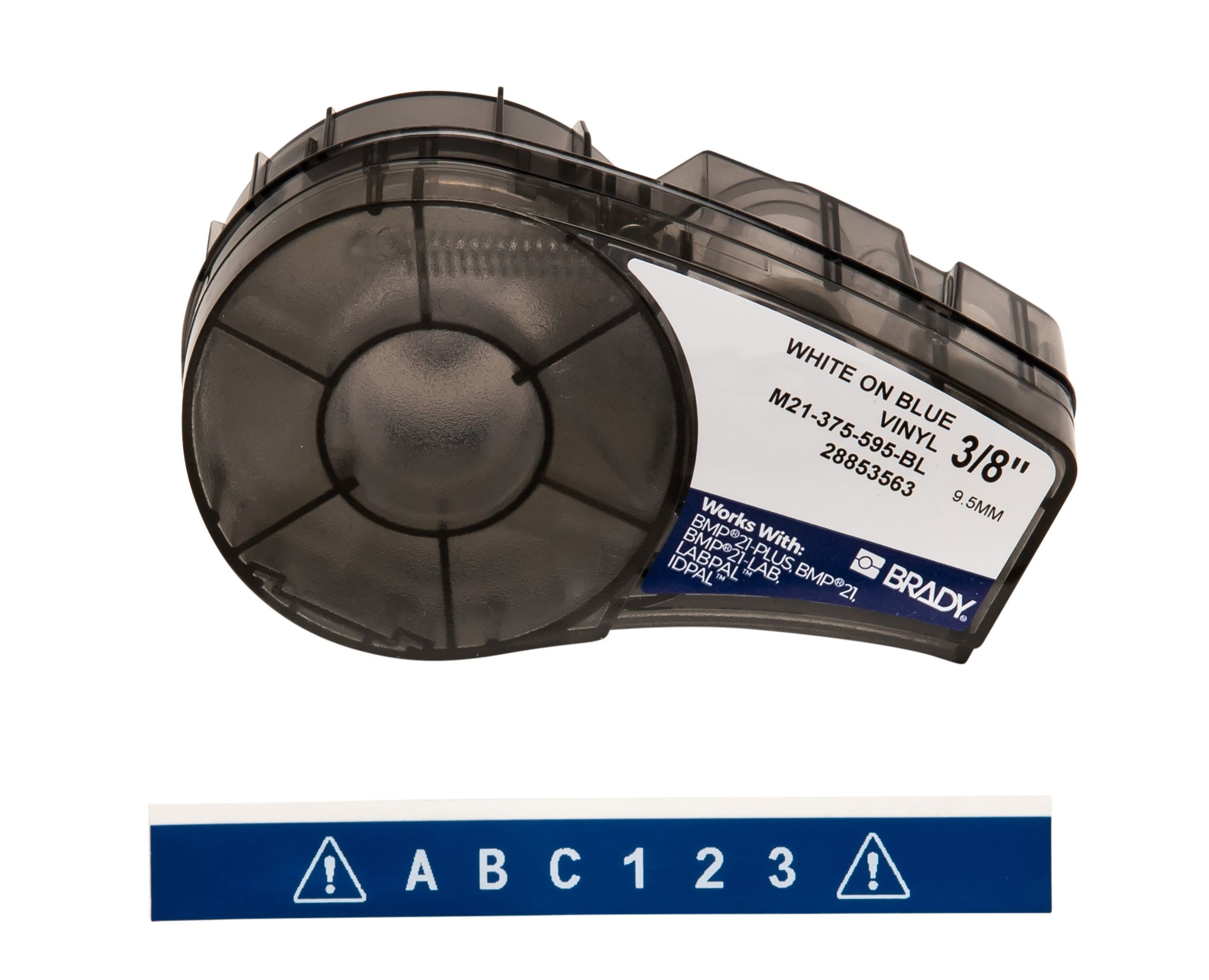 M21-375-595-BL | Brady B-595 Vinyl White On Blue Label Printer Tape, 6. ...