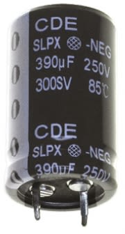 Cornell-Dubilier Kondensator, 22000μF, 50V dc, Hulmontering, levetid: 3000h, SLPX