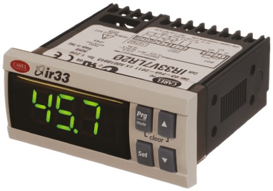 Carel IR33 Panel Mount PID Temperature Controller, 76.2 x 34.2mm, 4 Output Relay, 115 → 230 V ac Supply Voltage