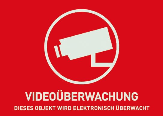ABUS Red/White Surveillance Warning Sticker, Videoüberwachung-Text, German, 105 mm x 148mm