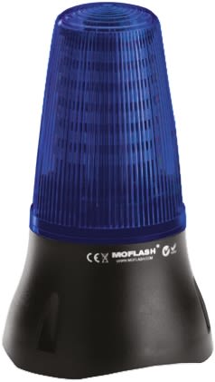 Moflash LEDD125 Series Blue Multiple Effect Beacon, 24 V dc, Base Mount, LED Bulb, IP65