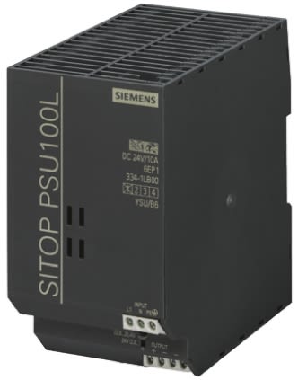 Siemens SITOP PSU100L Switch Mode DIN Rail Power Supply, 93 → 132V ac ac Input, 24V dc dc Output, 10A Output,