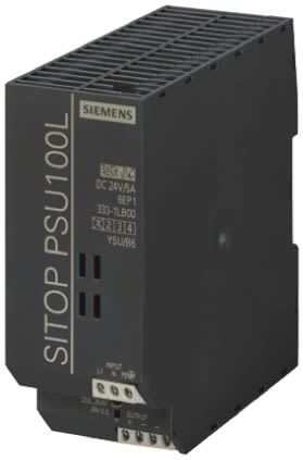 Siemens SITOP PSU100L Switch Mode DIN Rail Power Supply, 93 → 132V ac ac Input, 24V dc dc Output, 5A Output, 120W