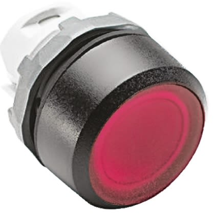 ABB Modular Series Red Round No Push Button Head, Momentary Actuation, 22mm Cutout