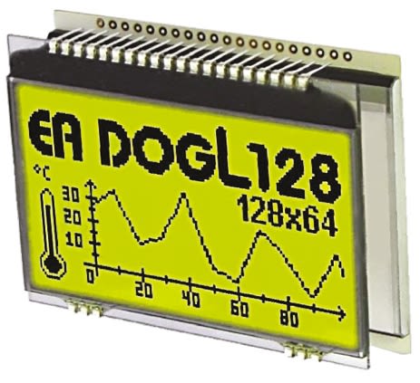 Display Visions EA DOGL128L-6 Graphic LCD Display Yellow-Green, Reflective
