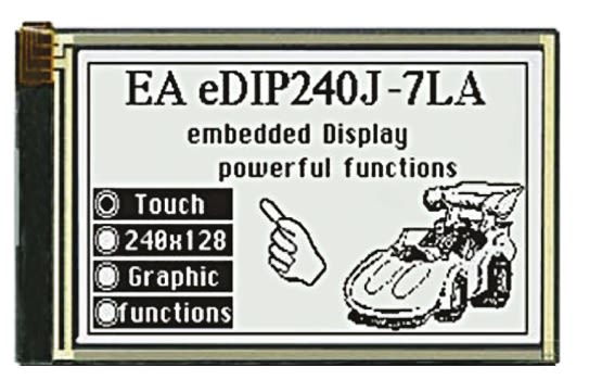 Display Visions EA eDIP240J-7LWTP Graphic LCD Display, Black, White on, Transflective