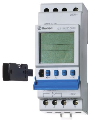 Finder Digital DIN Rail Time Switch 230 V ac, 1-Channel