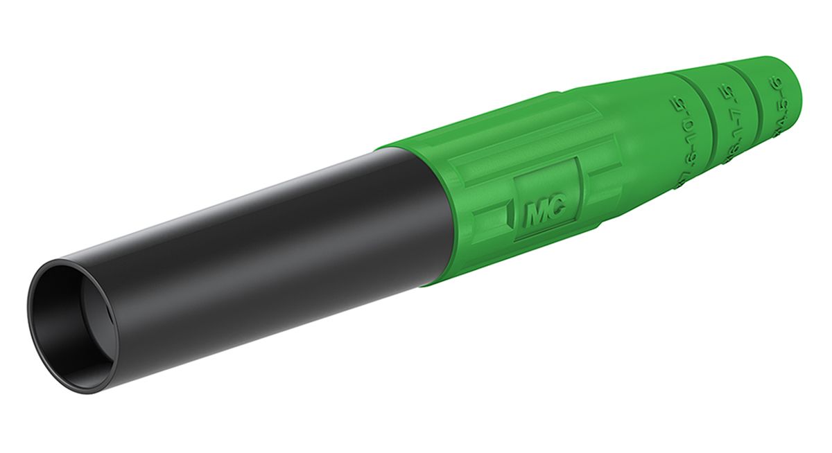 15.002025 Multi Contact Green 6 mm Test Plug & Socket, 600V, 100A