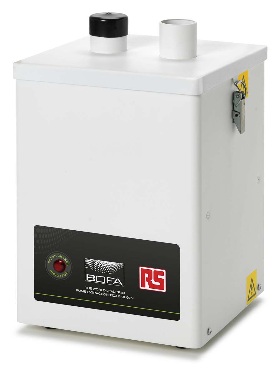 RS PRO V250, 230V ac Solder Fume Extractor, HEPA H13, 135W, Type C - EuroPlug to Type G - British 3-pin