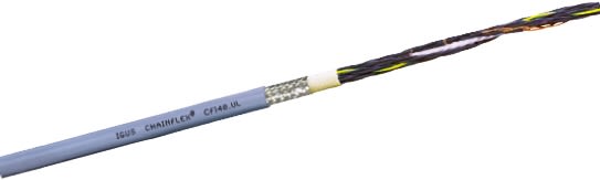 Igus chainflex CF140.UL Control Cable, 4 Cores, 1.5 mm², Screened, 25m, Grey PVC Sheath, 15 AWG
