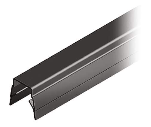 RS PRO, Black PP Cover Strip, 8mm groove size, 2m length