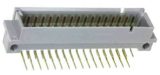 Amphenol Communications Solutions, 8609 32 Way 2.54mm Pitch Class C1, 2 Row, Right Angle DIN 41612 Connector, Plug