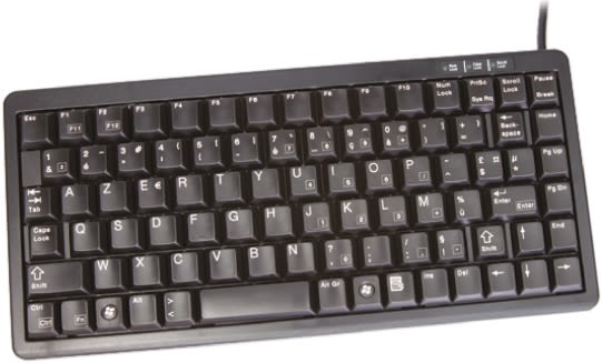 Cherry Wired PS/2, USB Compact Keyboard, AZERTY, Black