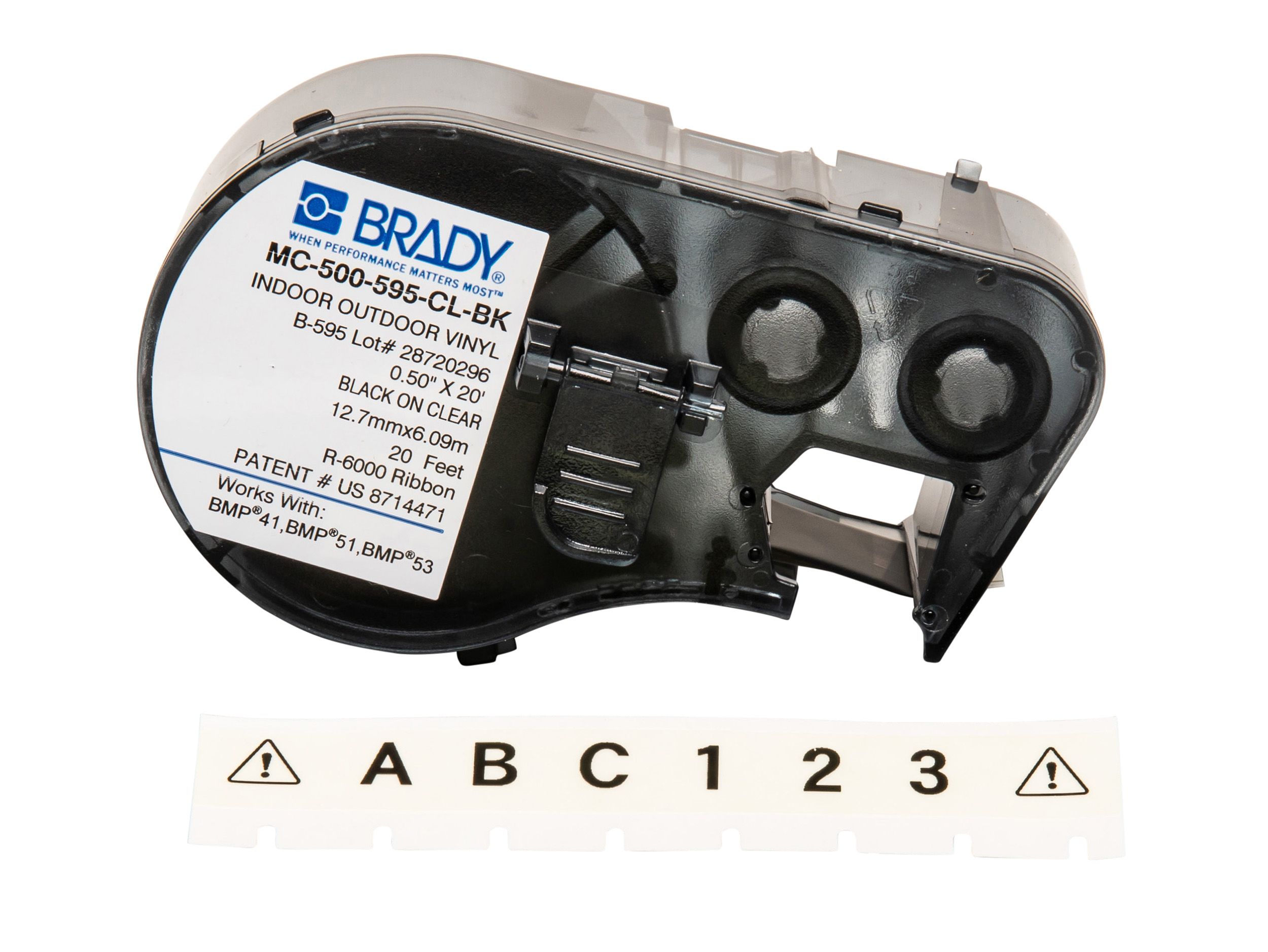 MC-500-595-CL-BK | Brady B-595 Vinyl Black On Transparent Label Printer ...