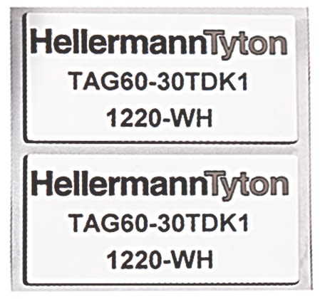 HellermannTyton White Label Roll, 27mm Width, 18mm Height, 1000Per Roll Qty