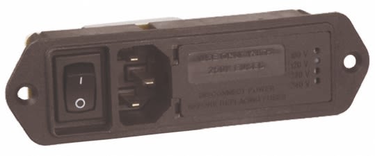 TE Connectivity 5A, 250 V ac Male Flange Mount IEC Filter 2 Pole 5EFM4S, Spade 1, 2 Fuse