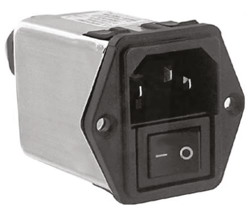 Filtro IEC TE Connectivity con conector C14, 250 V ac, 6A, 50/60Hz, , con interrruptor de 2 Polos