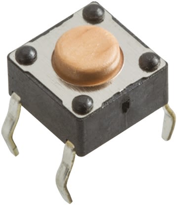 Pink Tactile Switch, Single Pole Single Throw (SPST) 50 mA @ 12 V dc 0.9mm Through Hole