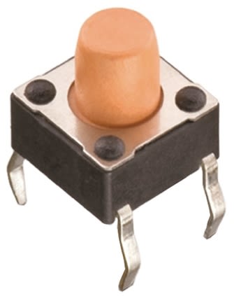 Pink Tactile Switch, Single Pole Single Throw (SPST) 50 mA @ 12 V dc 1.6mm Through Hole