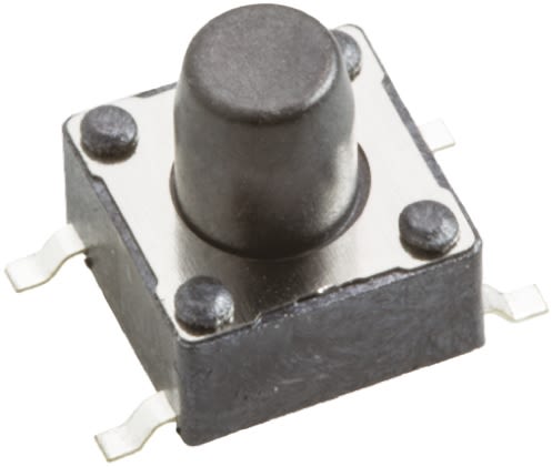 Black Tactile Switch, Single Pole Single Throw (SPST) 50 mA @ 12 V dc 3.6mm Surface Mount