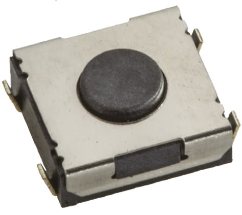 Black Tactile Switch, Single Pole Single Throw (SPST) 50 mA @ 12 V dc 3mm Surface Mount