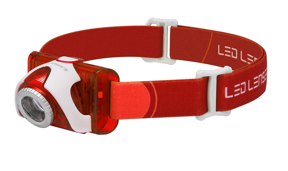 Linterna frontal LED, Led Lenser SEO 5 Rojo, 180 lm, 120 m de alcance