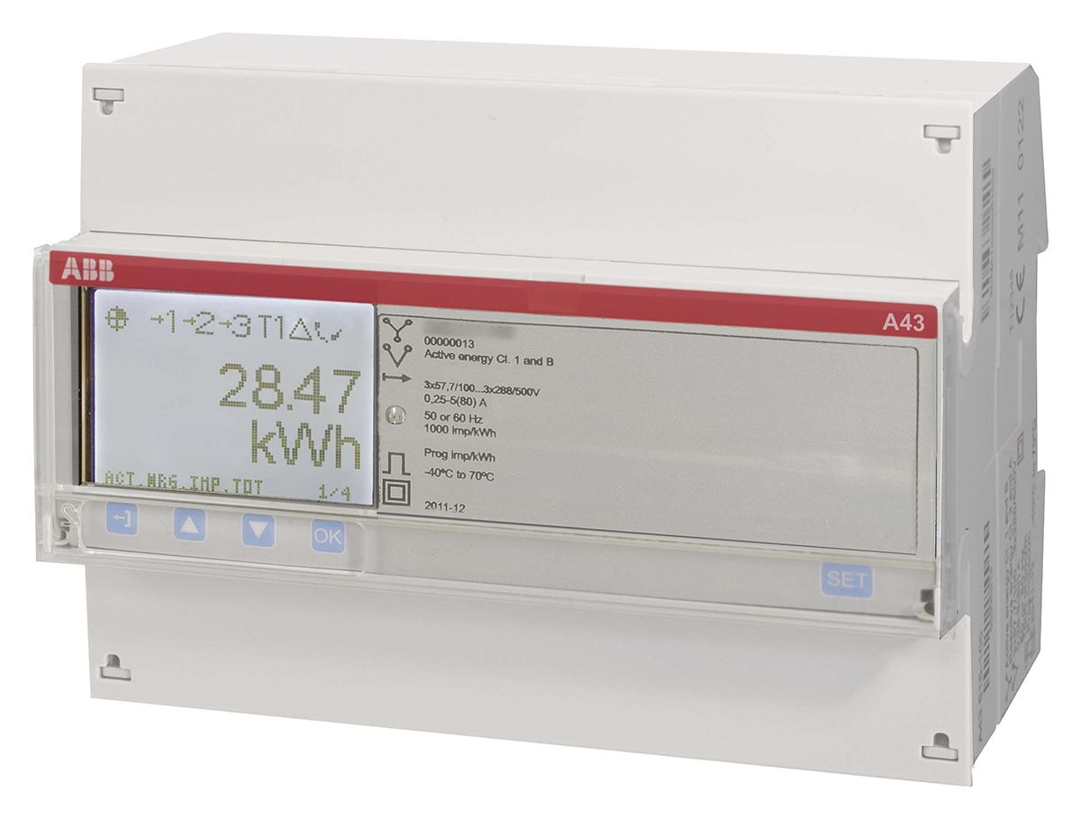 ABB A43 3 Phase LCD Energy Meter with Pulse Output