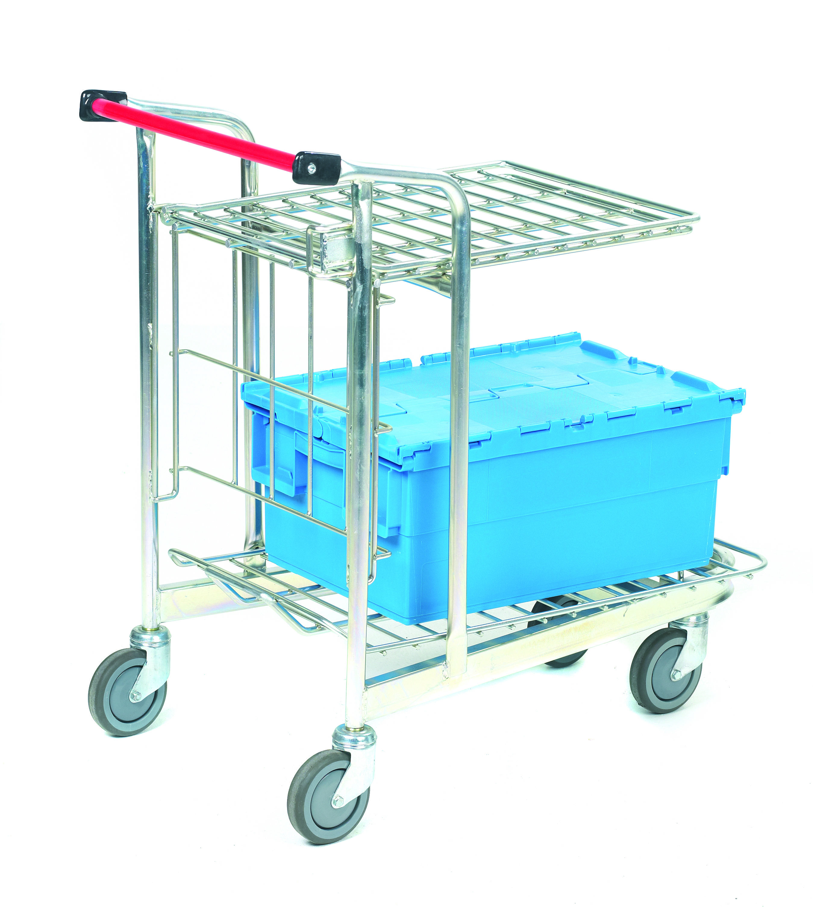 RS PRO 2 Shelf Aluminium Retail Stock Trolley Trolley, 520 x 890mm, 50kg Load