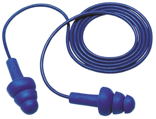 3M E.A.R Ultrafit Series Blue Reusable Corded Ear Plugs, 25dB Rated, Metal Detectable, 200 Pairs