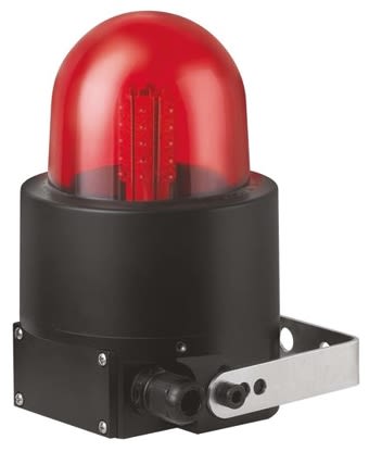 Werma WM 729 EX Series Red Steady Beacon, 24 V dc, Wall Mount, LED Bulb