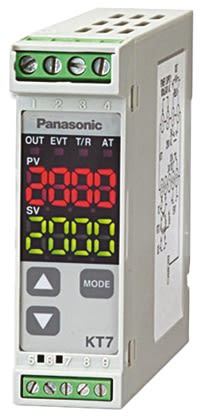 Panasonic KT7 PID Temperature Controller, 22.5 x 75mm, 1 Output Transistor, 24 V ac/dc Supply Voltage