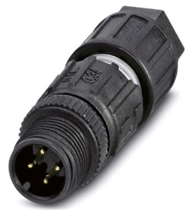 Phoenix Contact SACC-M12MS-4QO-0.34 Cable Mount Connector, 4 Contacts, M12 Connector, Plug